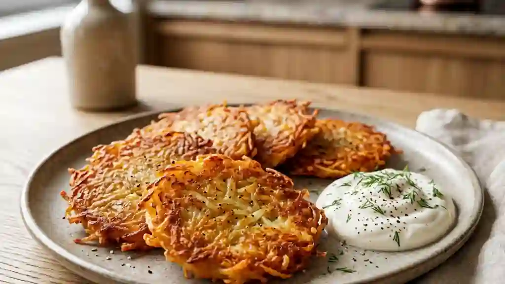 Galettes de pommes de terre polonaises dorées - Photo de présentation