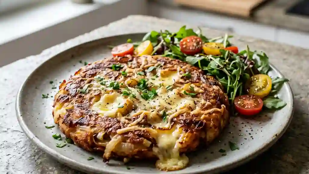 Galette dorée au Vacherin et oignons confits - Photo de présentation