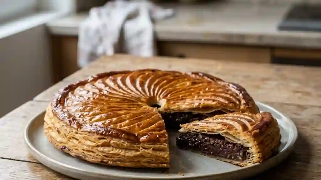 Galette des rois feuilletée au chocolat noir - Photo de présentation