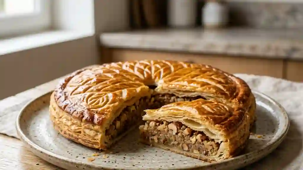 Galette des rois croustillante aux fruits secs - Photo de présentation