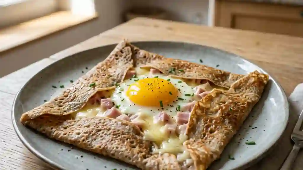 Galette sarrasin croustillante jambon-fromage - Photo de présentation