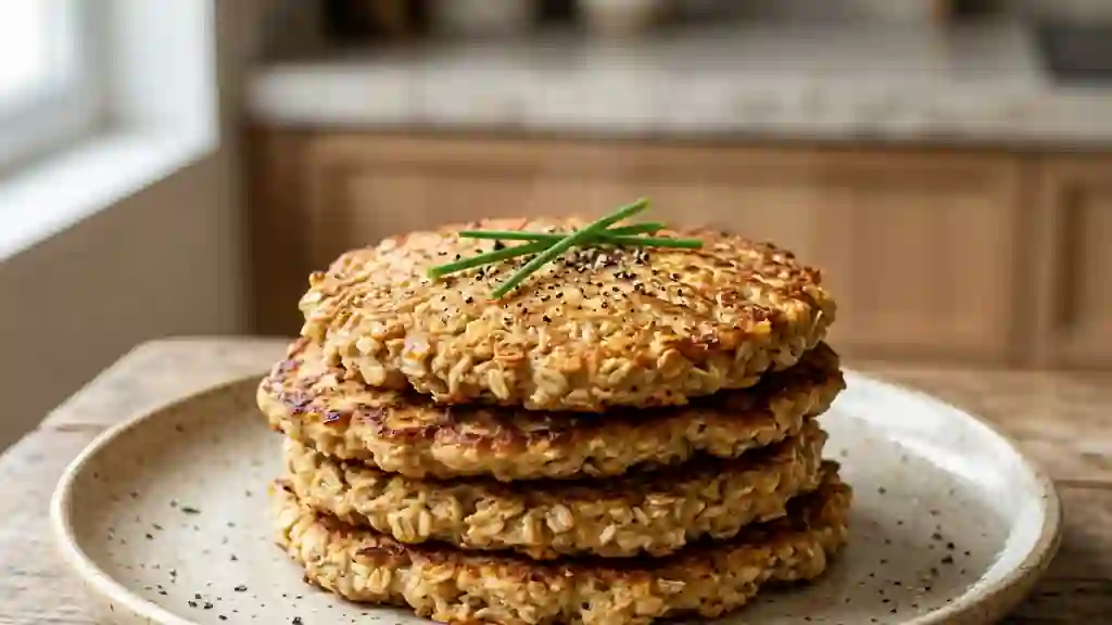 Galettes d'avoine dorées et croustillantes - Photo de présentation