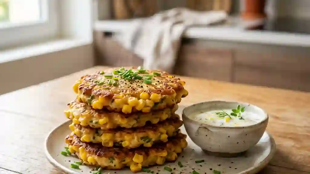 Galettes de maïs croustillantes à la ciboulette - Photo de présentation