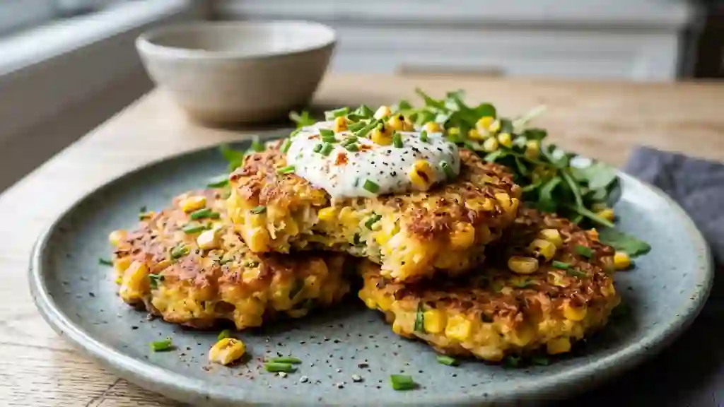 Galettes de maïs croustillantes et ciboulette - Photo de présentation