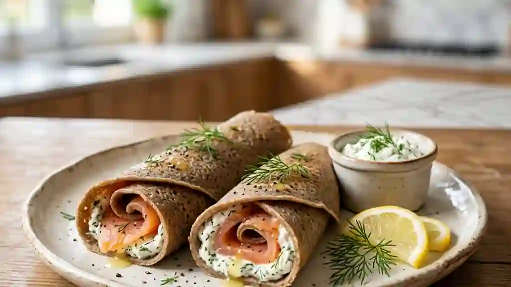 Roulés de Sarrasin au Saumon et Crème Citronnée - Photo de présentation