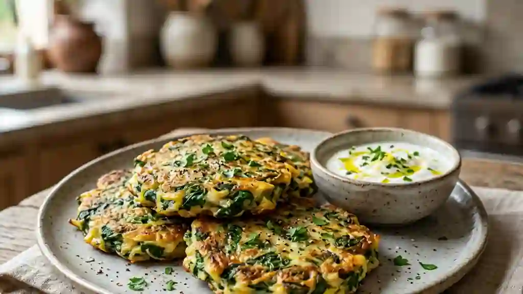 Galettes d'épinards fondantes au fromage - Photo de présentation