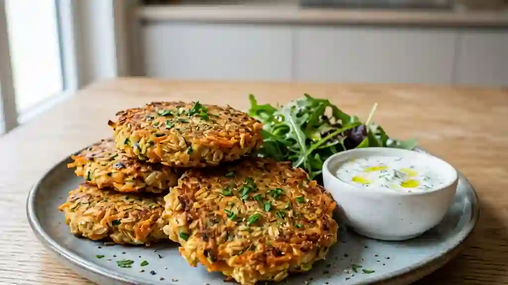 Galettes d'avoine croustillantes aux légumes - Photo de présentation