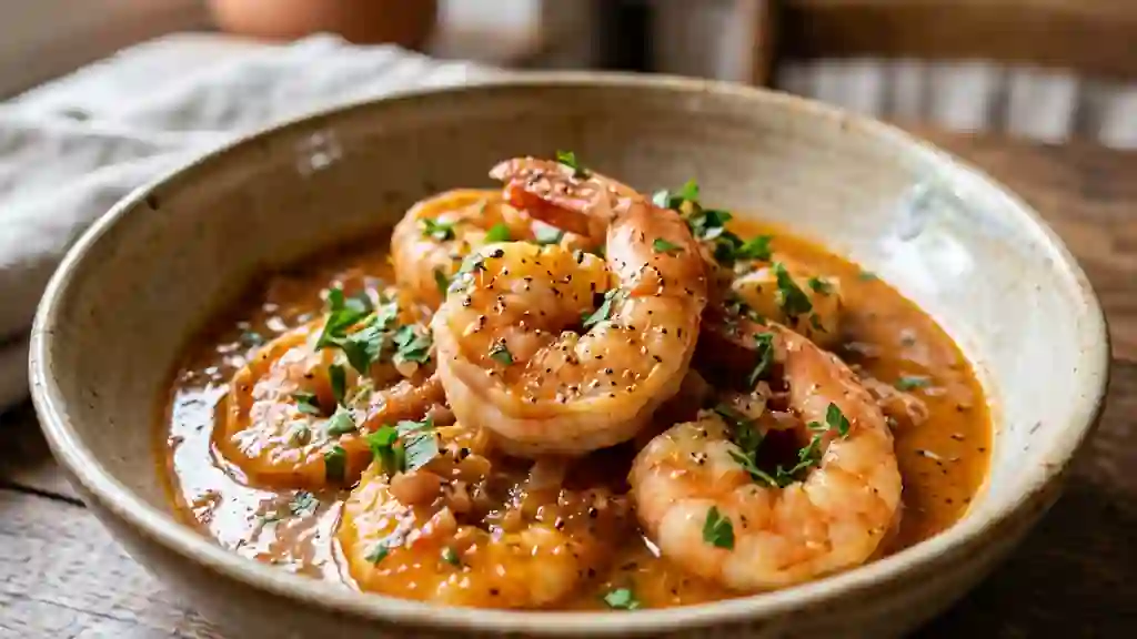 Gambas Flambées et Bisque de Homard Veloutée - Photo de présentation