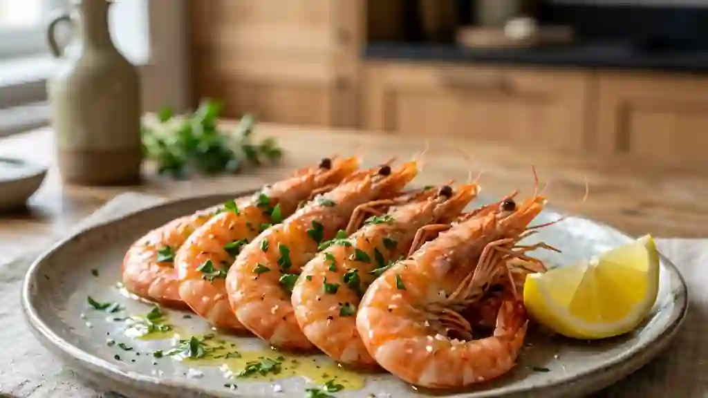 Gambas en Croûte de Sel et Sauce Citronnée - Photo de présentation