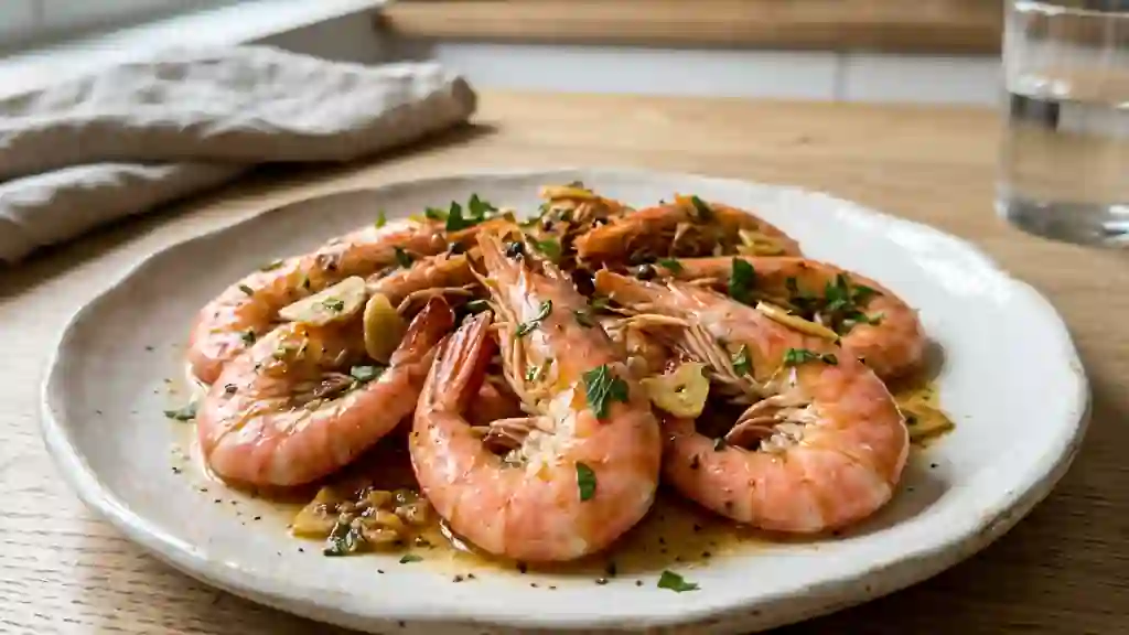 Gambas charnues flambées au pastis - Photo de présentation