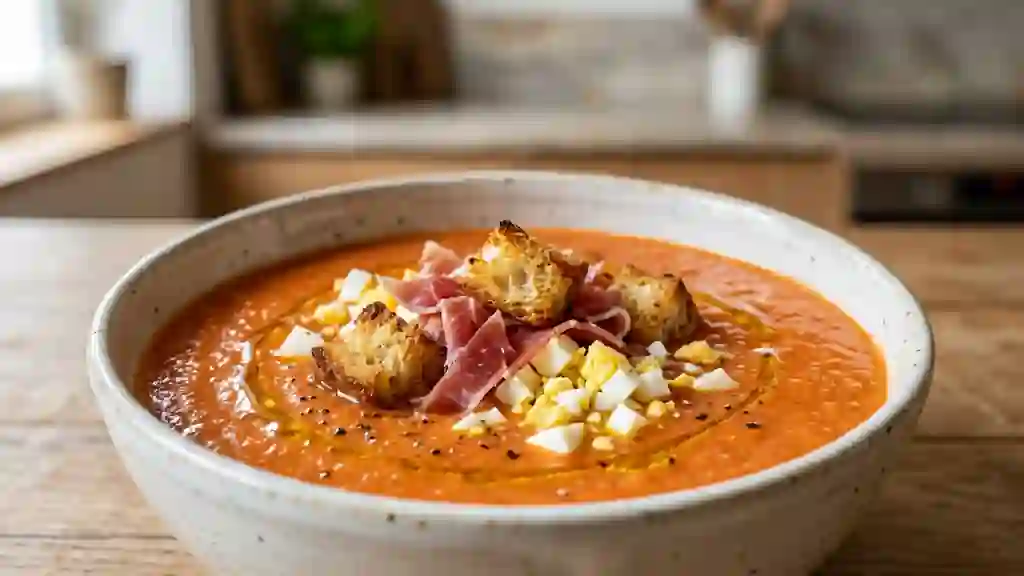 Gaspacho onctueux et sa garniture croquante - Photo de présentation
