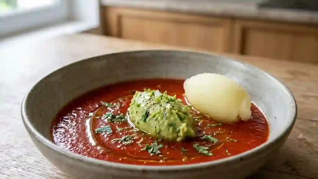 Gaspacho givré au guacamole et citron - Photo de présentation