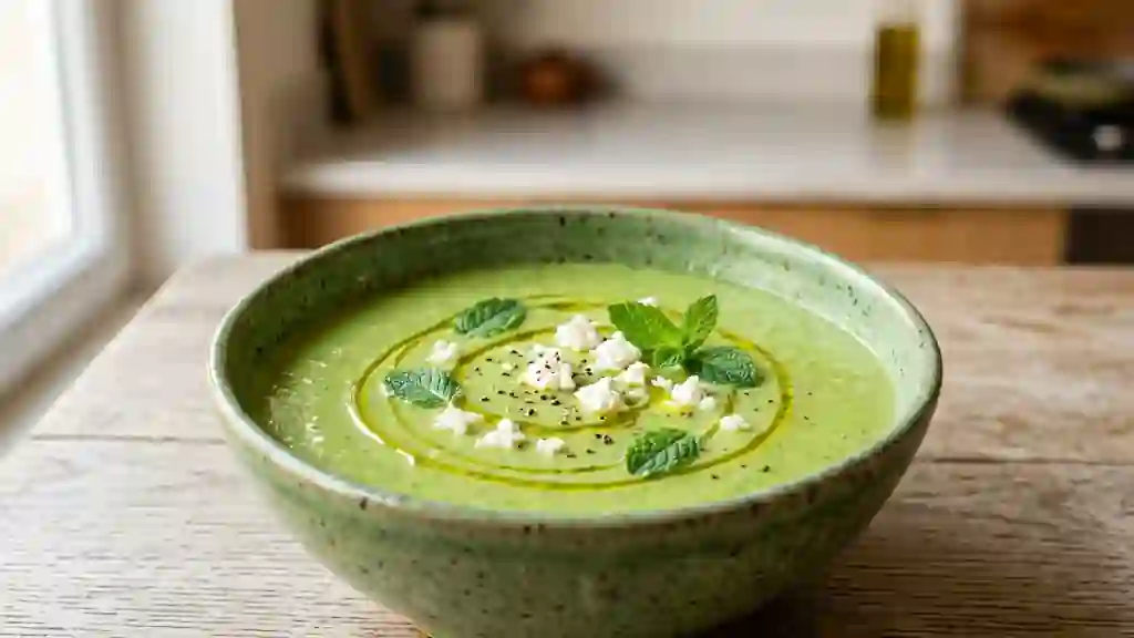 Gaspacho de courgettes onctueux à la menthe - Photo de présentation