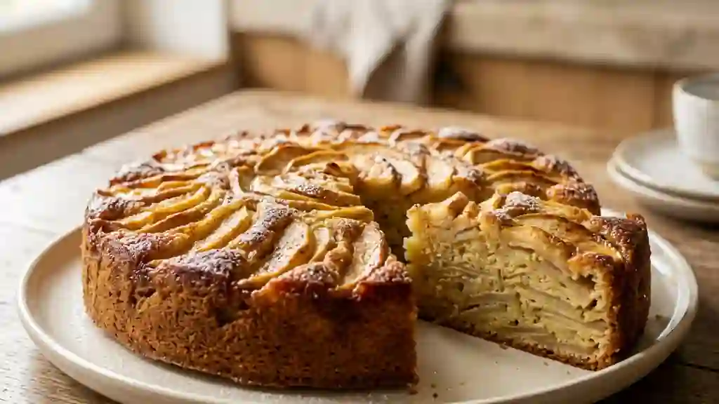 Gâteau Anna fondant aux pommes et poires - Photo de présentation