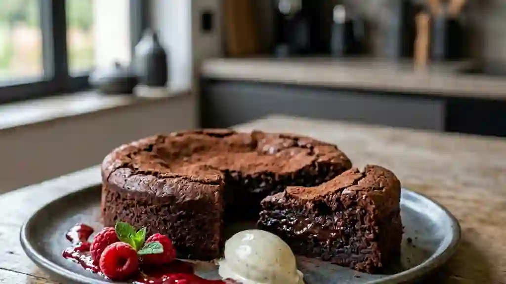 Fudge cake au chocolat noir intense - Photo de présentation