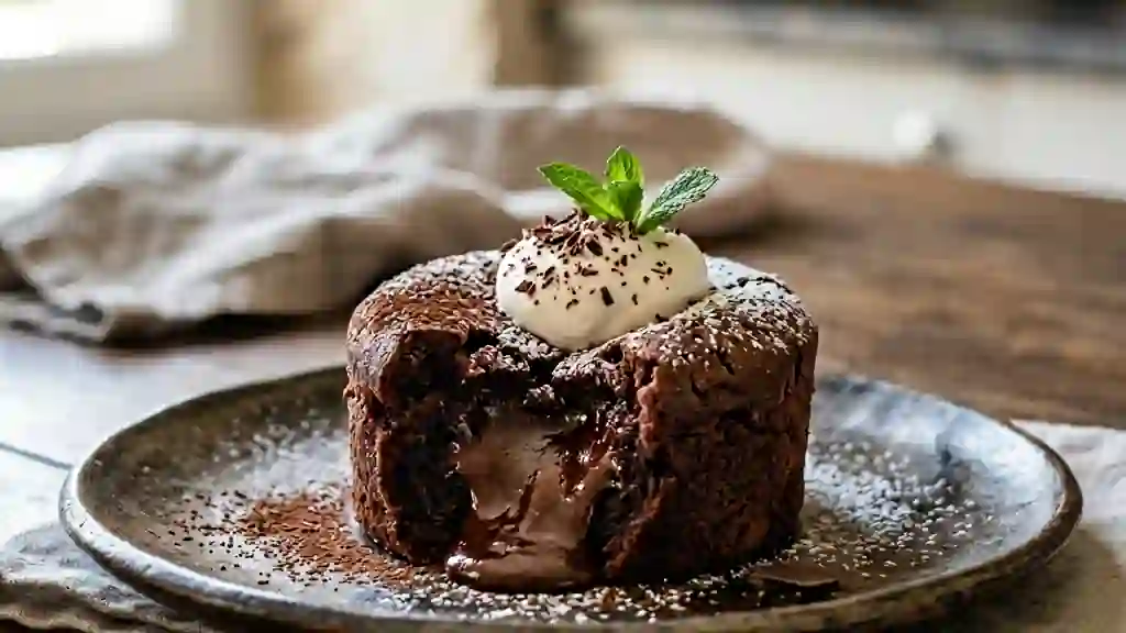 Gâteau au chocolat noir fondant et intense - Photo de présentation