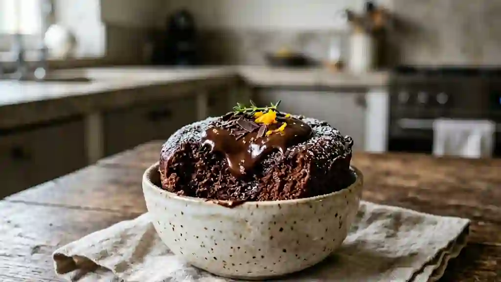 Gâteau au chocolat fondant minute - Photo de présentation