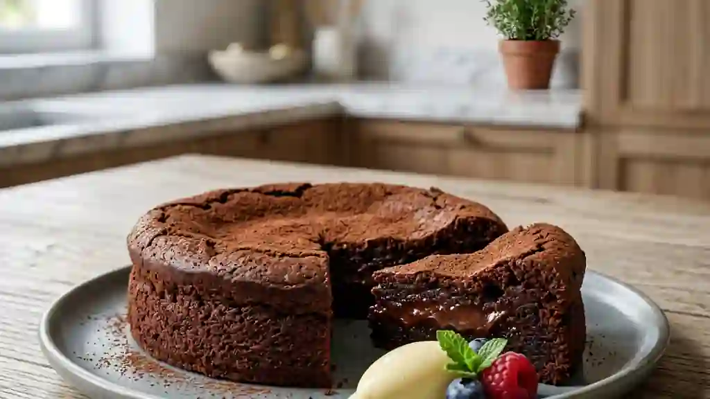 Gâteau au chocolat noir intense et fondant - Photo de présentation