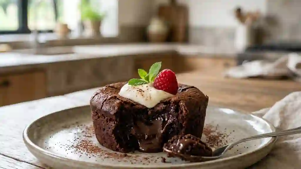Gâteau au chocolat au cœur fondant - Photo de présentation