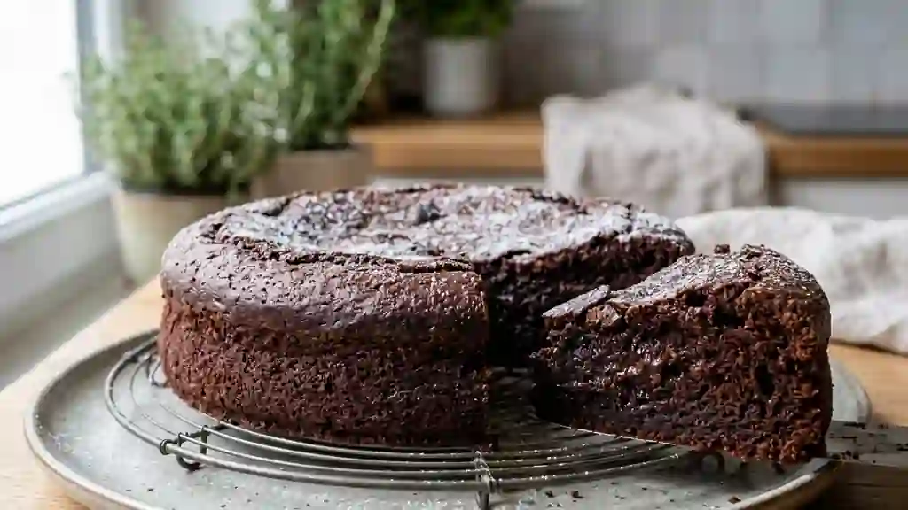 Gâteau au chocolat intense et nuageux - Photo de présentation