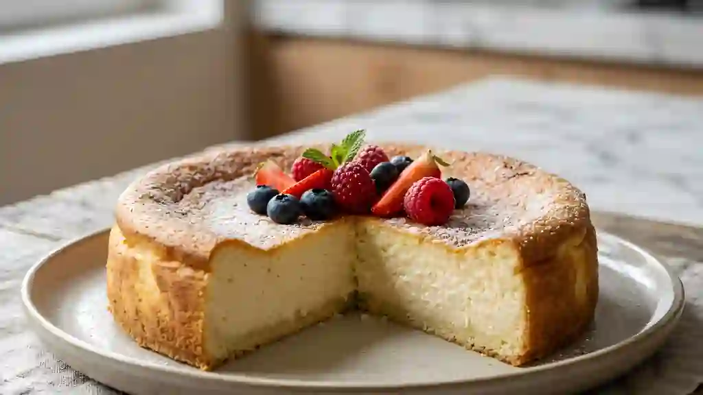Gâteau au yaourt crémeux style cheesecake - Photo de présentation