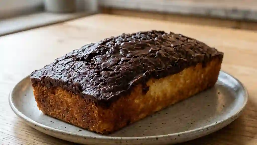 Gâteau yaourt et son craquant de chocolat noir - Photo de présentation