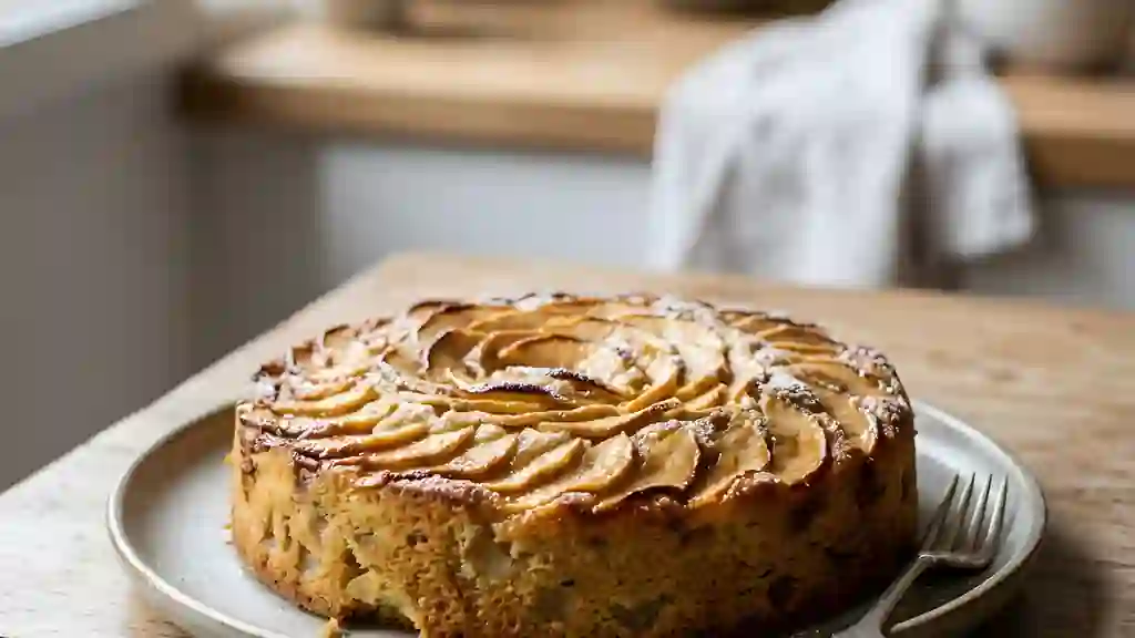 Gâteau aux pommes caramélisées et cannelle - Photo de présentation