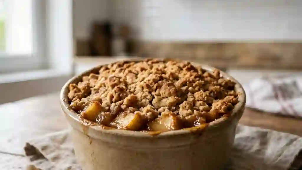 Gâteau crumble aux pommes caramélisées - Photo de présentation