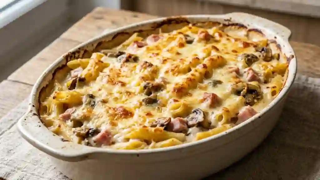 Penne fondantes au jambon et béchamel - Photo de présentation