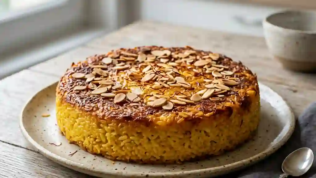 Gâteau de riz au safran fondant - Photo de présentation