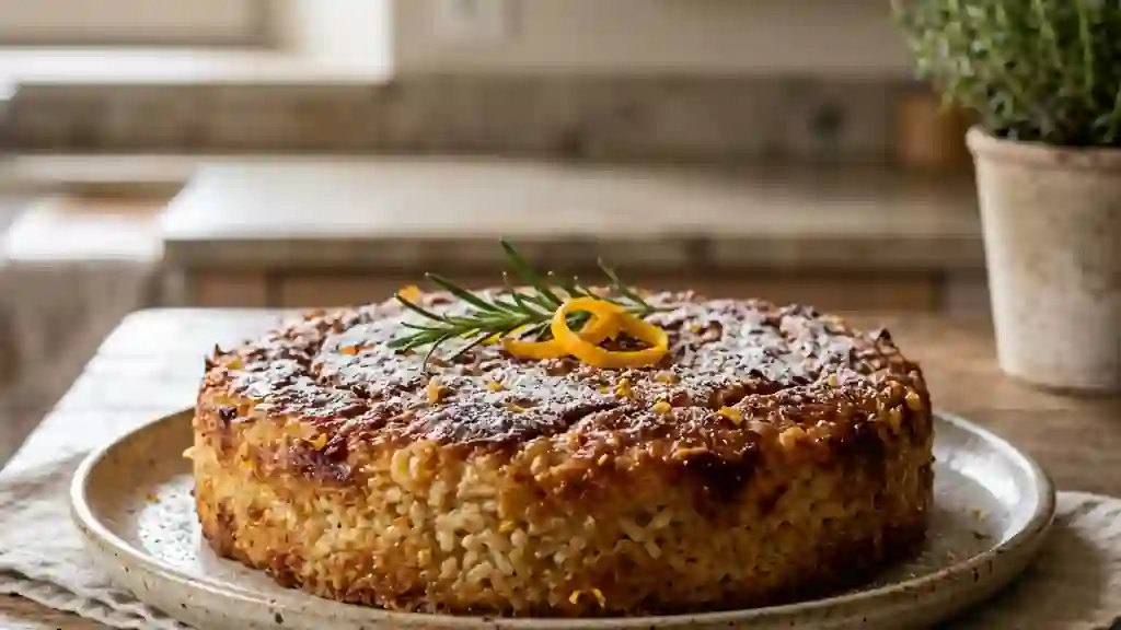 Gâteau de riz provençal fondant et parfumé - Photo de présentation