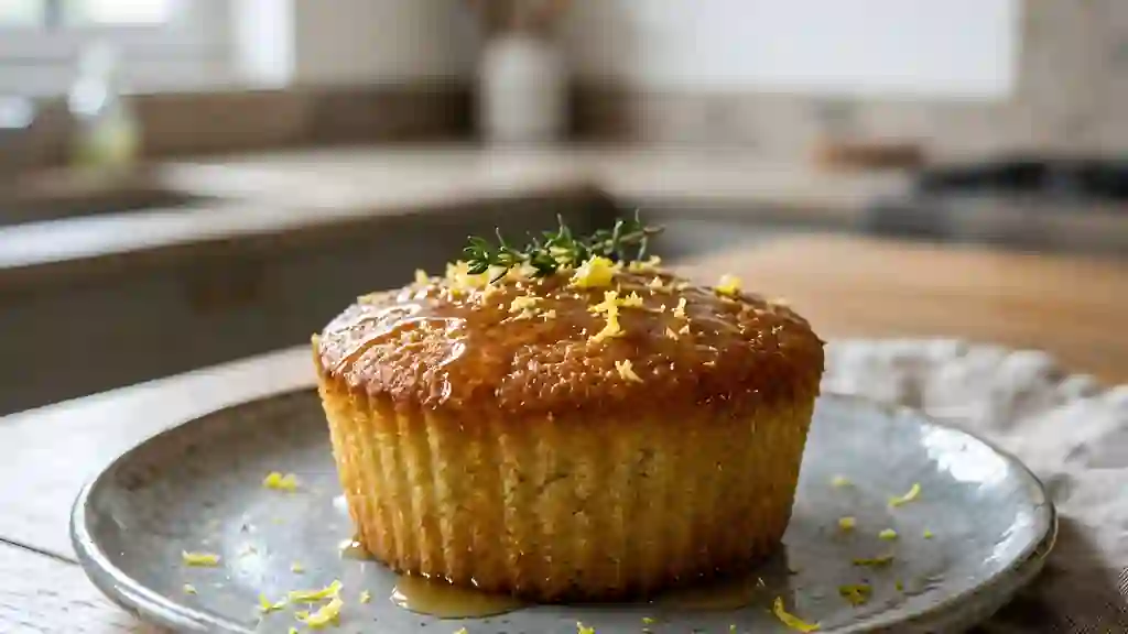 Gâteau de semoule au miel fondant et citronné - Photo de présentation