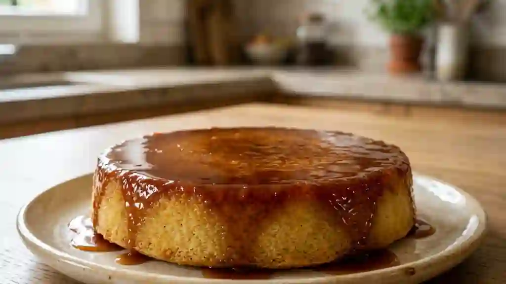 Gâteau de semoule fondant au caramel blond - Photo de présentation