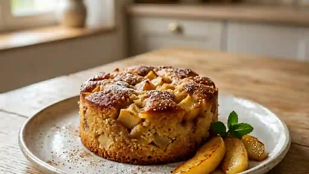 Gâteau de semoule fondant aux pommes - Photo de présentation