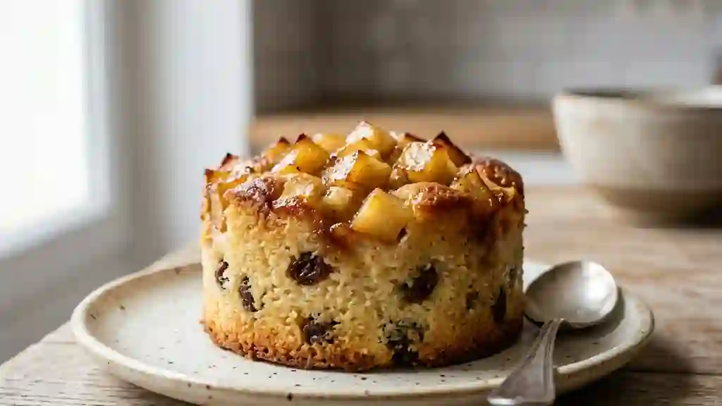Gâteau de semoule fondant aux poires caramélisées - Photo de présentation
