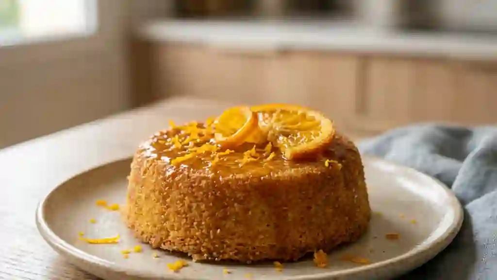 Gâteau de semoule fondant à l'orange - Photo de présentation