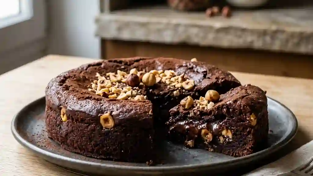 Fondant intense chocolat et noisettes - Photo de présentation