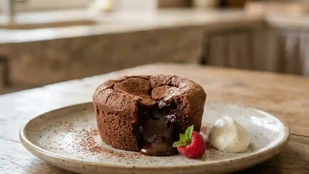 Gâteau au chocolat intense et cœur fondant - Photo de présentation