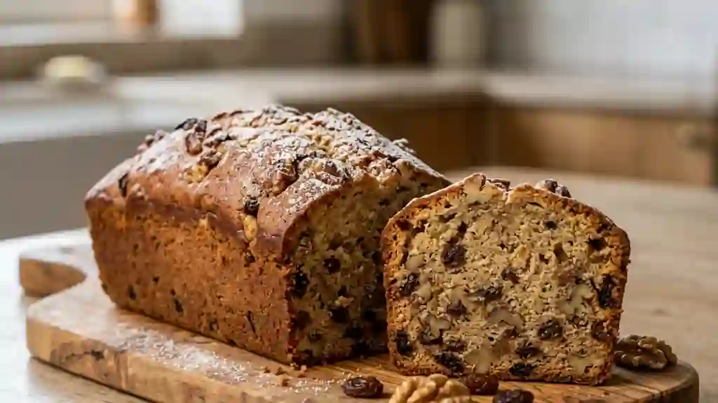 Gâteau Fondant aux Noix et Raisins Parfumés - Photo de présentation