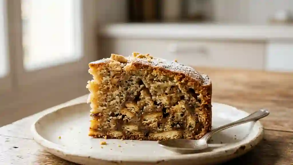 Gâteau fondant aux petits beurres et vanille - Photo de présentation