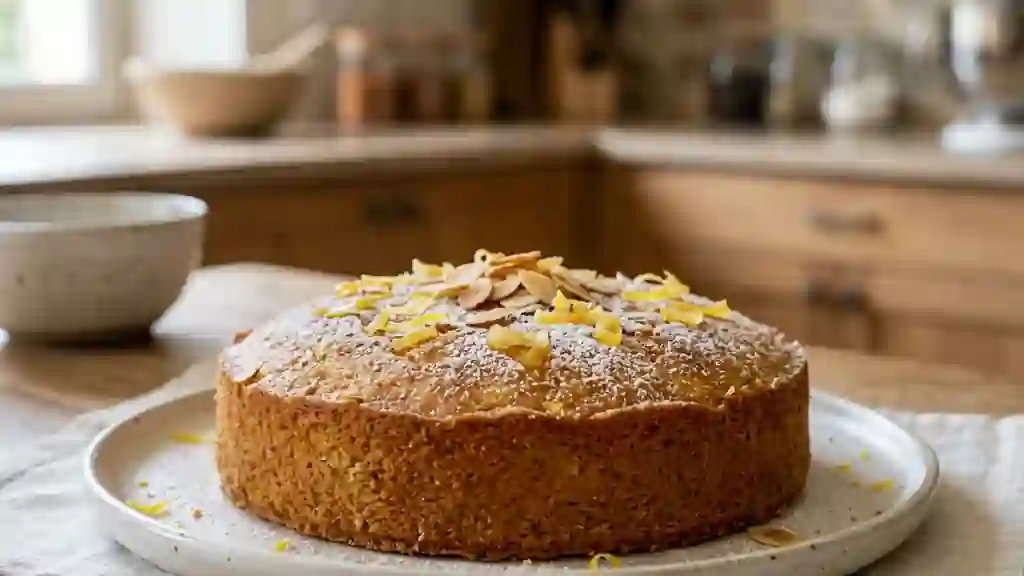 Gâteau fondant citron et amandes douces - Photo de présentation