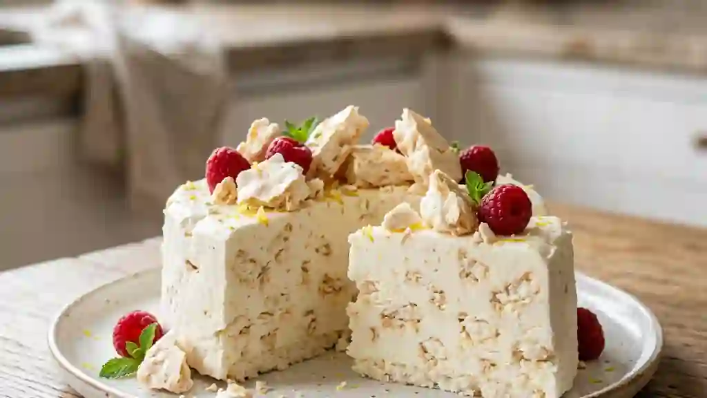 Gâteau glacé craquant à la meringue - Photo de présentation