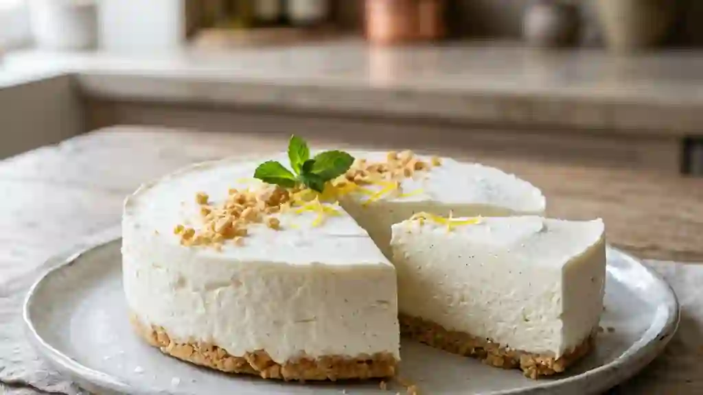 Gâteau glacé fondant au fromage blanc - Photo de présentation