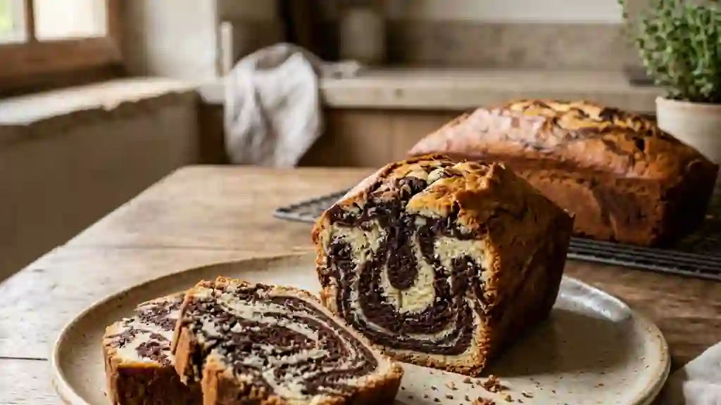 Marbré chocolat vanille au cœur fondant - Photo de présentation