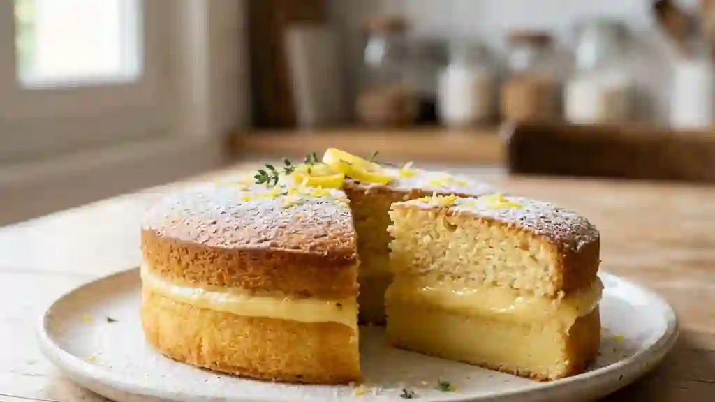 Gâteau magique au citron fondant et aérien - Photo de présentation