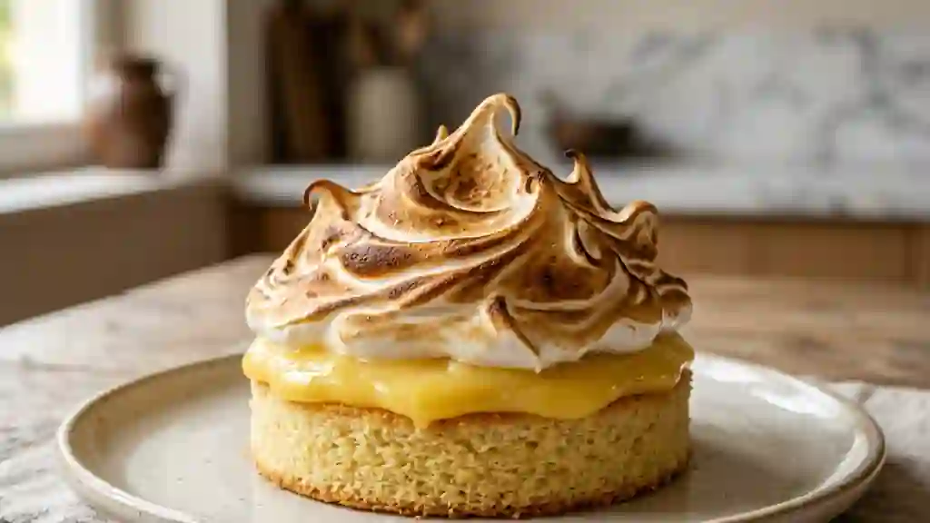 Gâteau Fondant Citron et Meringue Nuage - Photo de présentation