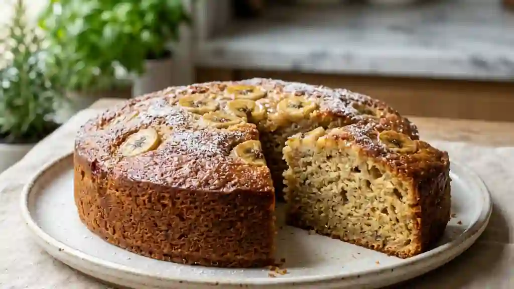 Gâteau à la banane fondant et vanillé - Photo de présentation