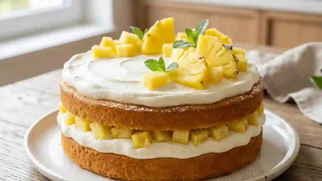 Gâteau Moelleux Ananas et Chantilly - Photo de présentation