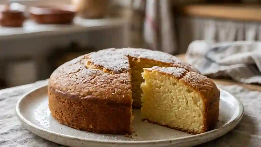 Gâteau fondant à la crème fraîche et vanille - Photo de présentation