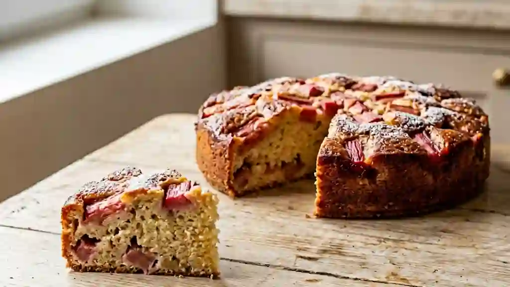Gâteau Moelleux à la Rhubarbe Acidulée - Photo de présentation